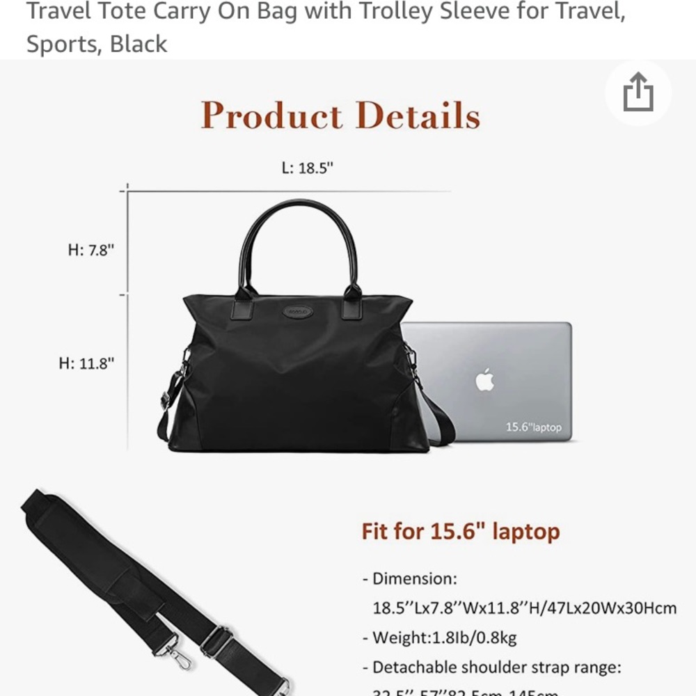 Ecosusi duffle weekender bag